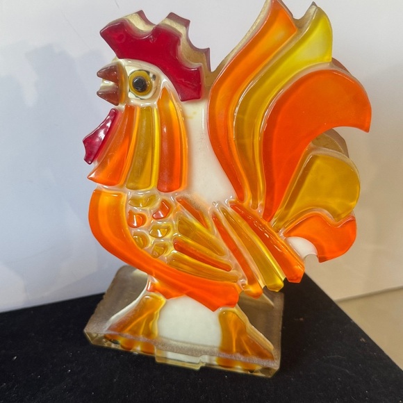 Other - Retro Vintage Lucite Resin Rooster Napkin Holder Mid Century MOD WONDERMOLD 7.5”